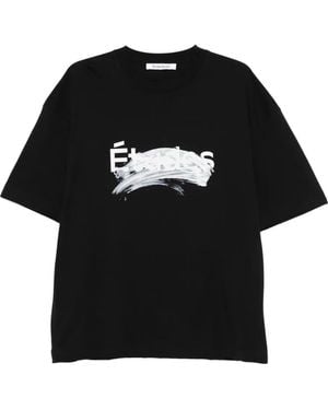 Etudes Studio Smudged-Logo Organic Cotton T-Shirt - Black