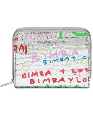 Bimba Y Lola Crocodile-Effect Wallet - White