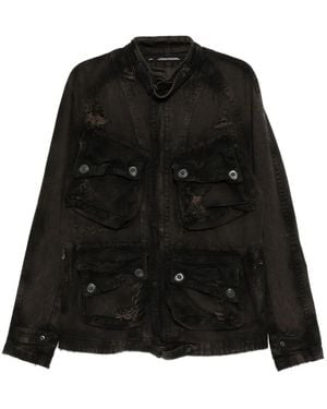 Julius Distressed-Effect Denim Jacket - Black