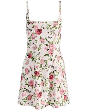 Alice + Olivia Julia Floral-Print Mini Dress - White