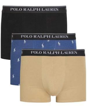 Polo Ralph Lauren Logo-Waistband Three-Pack Boxer Briefs - Blue