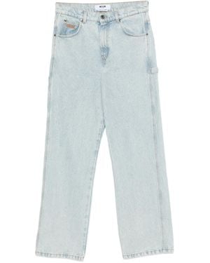 MSGM Cotton Straight Jeans - Blue