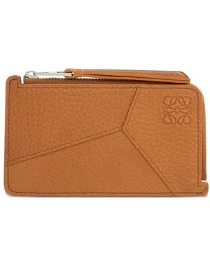 Loewe Puzzle Coin Zip Cardholder - Brown