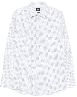 BOSS Geometric-Print Shirt - White