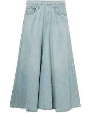 Agolde Denim Flared Maxi Skirt - Blue