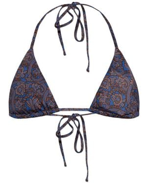 Matteau Haut De Bikini À Imprimé Cachemire - Blue
