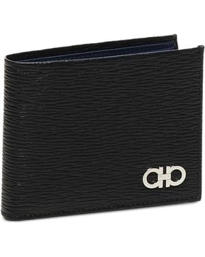 Ferragamo テクスチャードレザー財布 - ブラック