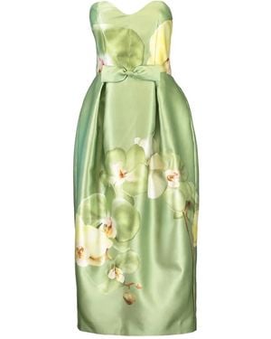 Aston Studio Sophia Bow Floral Dress - Green