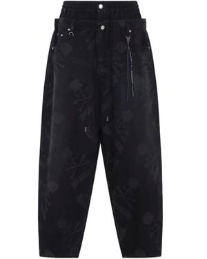 MASTERMIND WORLD Skull-Print Jeans - Blue