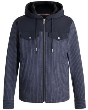 Fusalp Rocelan Pinstriped Hooded Bomber Jacket - Blue
