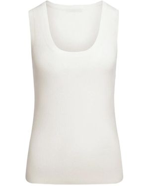12 STOREEZ Ribbed Tank Top - White
