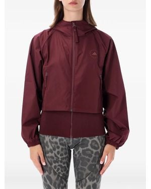 adidas By Stella McCartney Logo-Print Hooded Jacket - Red