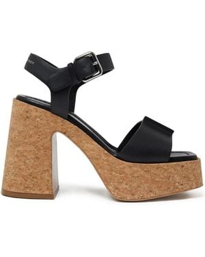 Stella McCartney Skyla Cork-Platform Sandals, Brand Size 38 Us - Black