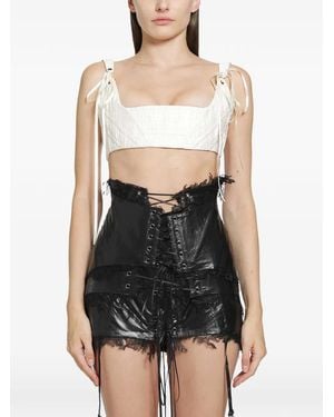 DREAMING ELI Courtesan Quilted Silk Bra - Black
