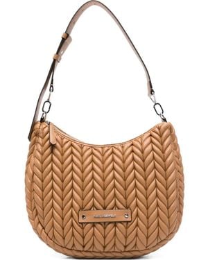 Karl Lagerfeld Quilted Shoulder Bag - Brown