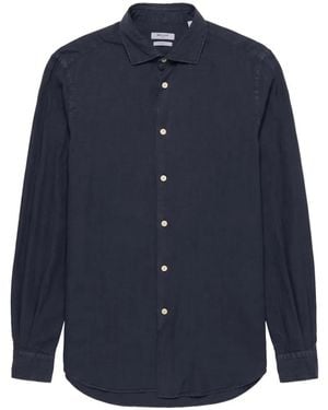 Boglioli Camisa Con Cuello Italiano - Azul