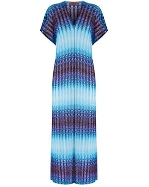 Missoni Copricostume Con Motivo A Zigzag - Blu