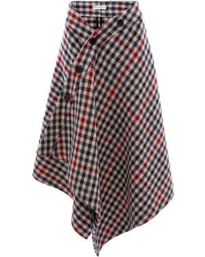 JW Anderson Wrap Check Blanket Skirt - White