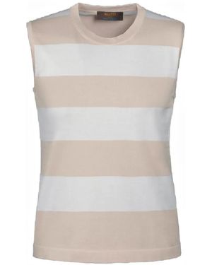 Moorer Atilia Striped Top - Gray