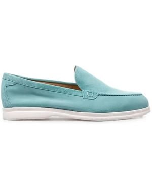 Doucal's Suede Almond-Toe Loafers - Blue