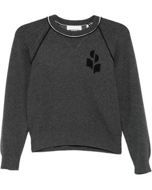 Isabel Marant Loriby Logo-Embroidered Raglan-Sleeve Sweater - Zwart