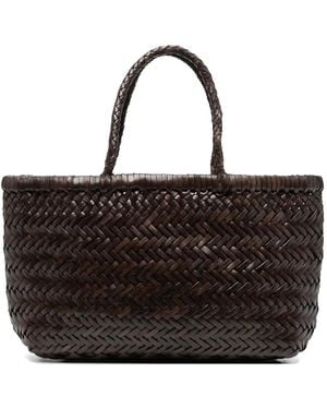 Dragon Diffusion Woven Leather Tote Bag - Black