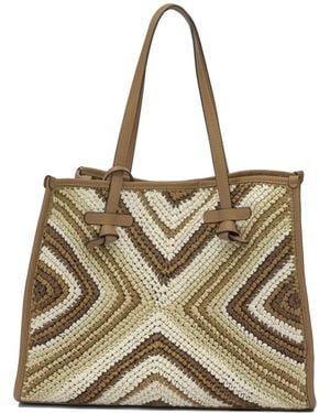 Gianni Chiarini Marcella Chevron-Pattern Shoulder Bag - Natural