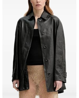 Bally Buttoned Leather Jacket - Black