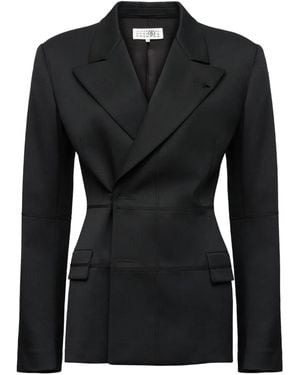MM6 by Maison Martin Margiela Blazer Met Puntige Revers - Zwart
