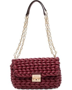 Michael Kors Large Tribeca Braided Shoulder Bag - Red