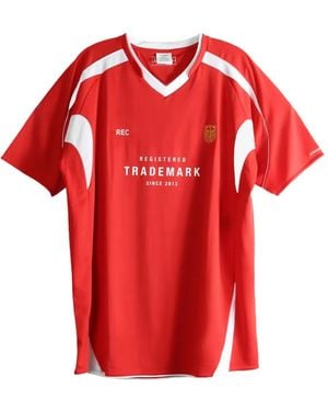 Vetements Panelled V-Neck T-Shirt - Red