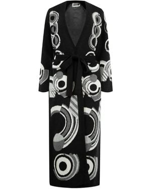 Libertine Sonia Belted Patterned Cardigan - Black