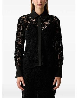 Twinset Floral-Lace Shirt - Black