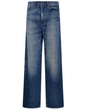 Kuro Standard Faded Straight-Leg Jeans - Blue