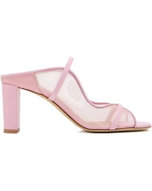 Malone Souliers 70Mm Mesh Panel Block-Heel Sandals - Pink