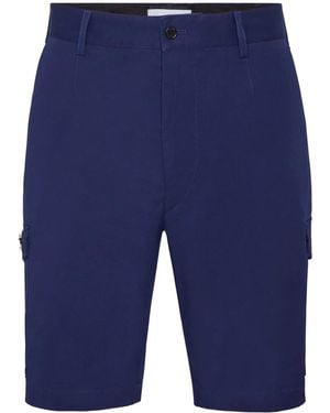 Philipp Plein Logo-Plaque Cargo Shorts - Blue