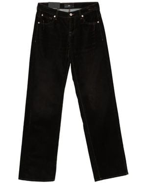 7 For All Mankind Low Straight-Leg Jeans - Black