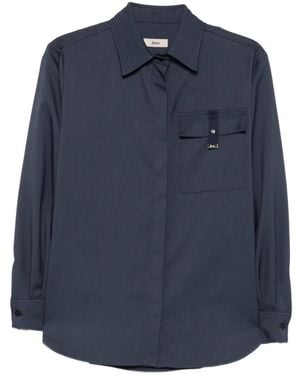Herno Chest-Pocket Long-Sleeve Shirt - Blue