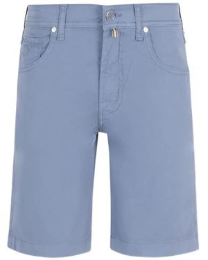 Jacob Cohen Logo-Patch Five-Pocket Shorts - Blue