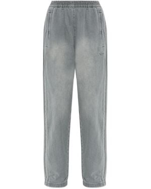 adidas Side-Stripe Cotton Pants - Gray