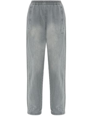 adidas Side-stripe cotton trousers - Gris