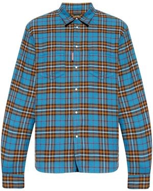 DSquared² Checked Cotton Shirt - Blue
