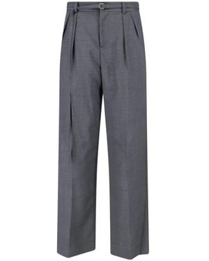Eudon Choi Plissierte Hose Mit Gürtel - Blau