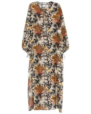 Anjuna Floral-Print Cotton Beach Dress - White