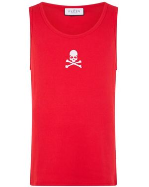 Philipp Plein Skull-Embroidered Tank Top