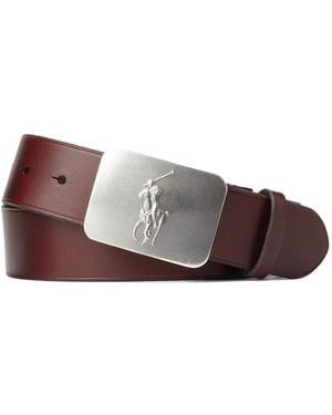 Polo Ralph Lauren Pony-Plaque Leather Belt - Brown