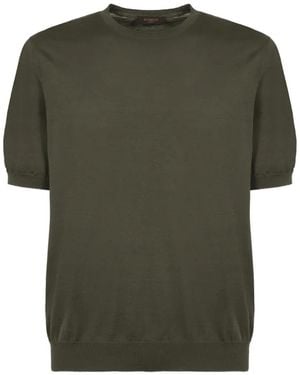 Slowear Short-Sleeve Ribbed Jumper - Green