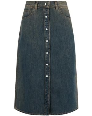 Fendi Washed Denim Skirt - Blue
