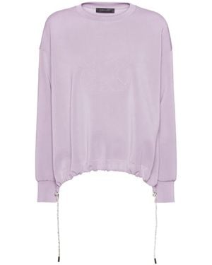 Elena Miro Embossed Drawstring Sweatshirt - Purple