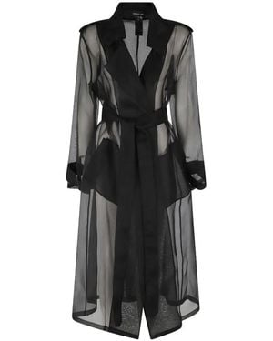 FEDERICA TOSI Sheer Trench Coat - Black